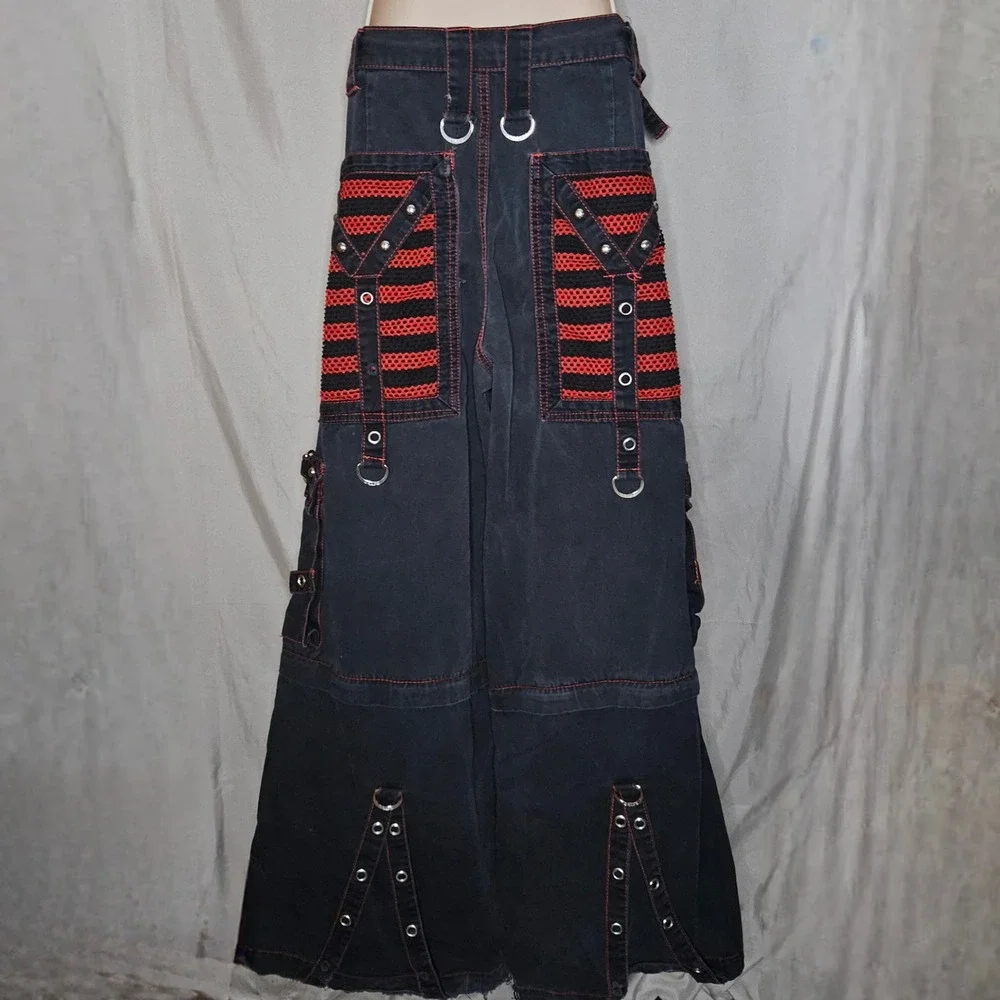 Tripp NYC Black Red Cyber Goth Emo Punk Rock Pants